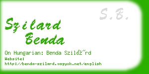 szilard benda business card